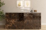 Komoda lustrzana z 6 szufladami Kolekcja Marble LKM-6 ( brązowy marmur )