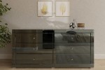 Komoda lustrzana z 6 szufladami Kolekcja Graf&Mirror LKG-6 ( szkło grafitowe )