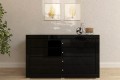 Komoda lustrzana z 4 szufladami Kolekcja Black&White KLC-4 ( szkło czarne ) - aranżacja