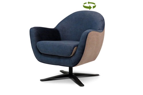 Fotel MIRA ( z podstawą obrotową czarną ) - bryła, front, bok