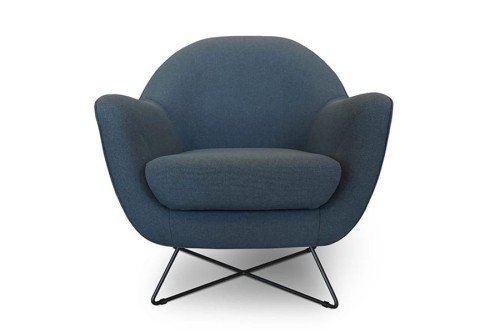 Fotel MIRA ( z podstawą metalową koszową czarną ) - bryła, front, bok