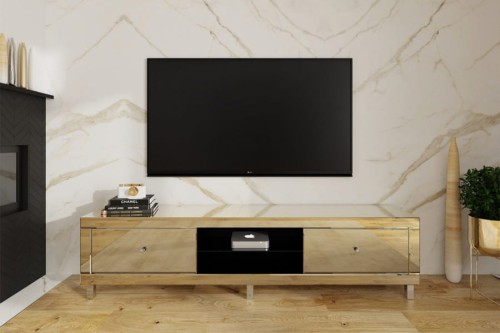 Szafka lustrzana RTV LSZRTV - Kolekcja Graf&Mirror ( szkło złote )