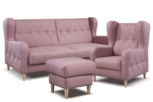 Zestaw wypoczynkowy PRADO ( kanapa z fotelem i pufą ) - WERXAL 