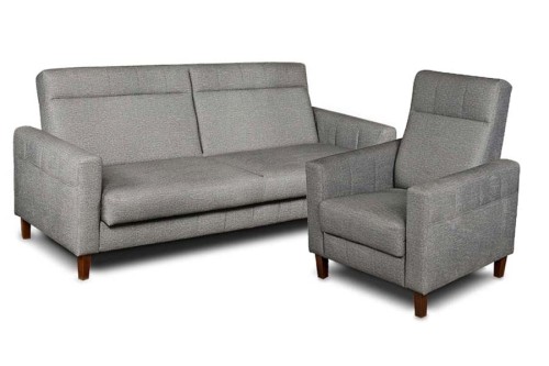 Zestaw wypoczynkowy VEGA ( kanapa z dwoma fotelami ) - bryła, front, bok