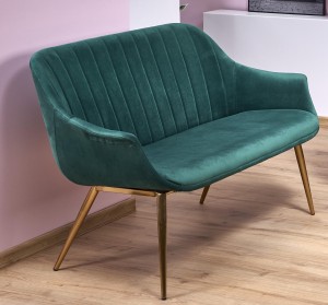 ELEGANCE 2 XL sofa tapicerka - ciemny zielony, nogi - złote (1p=1szt)