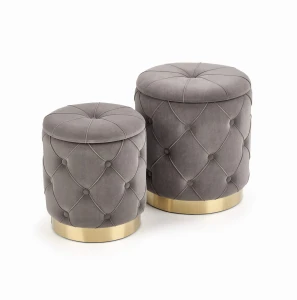 POLLY zestaw 2 puf, popiel (1p=2kpl)