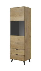 NEST W-2 witryna dąb lefkas/ czarny (2p=1szt)