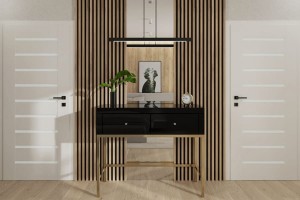 Konsola lustrzana LKC - Kolekcja Black&White ( szkło czarne ) 