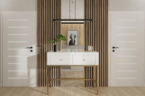 Konsola lustrzana LKB - Kolekcja Black&White ( szkło białe )