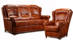 Komplet wypoczynkowy  LEONARDO skóra naturalna  ( sofa z dwoma fotelami ) - ORFEUSZ BOBO