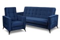 Zestaw wypoczynkowy WEST ( kanapa z dwoma fotelami ) - bryłą, front, bok