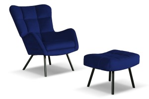 Fotel z podnóżkiem PRADO ( nogi metalowe ) - MEBLOSOFT 