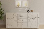 Komoda lustrzana biały marmur Marsylia kolekcja Marble  LKM-3+2 