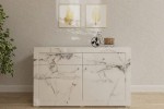 Komoda lustrzana biały marmur Duo kolekcja Marble  LKMB-2+2 