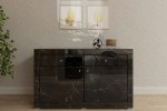 Komoda lustrzana czarny marmur Duo kolekcja Marble  LKMC-2+2