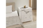 Szafka nocna z 2 szufladami Kolekcja Marble LSM-2B ( biały marmur ) 