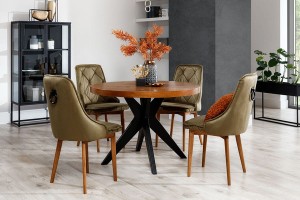 Stół rozkładany WONK Ø130-230 cm ( buk - dąb ) - BOMAR MEBLE 