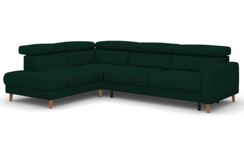 Narożnik GOYA 1,5HT/BK-TE-3F ( z funkcją spania i pojemnikiem na pościel ) - bryła, front, bok