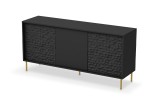 Komoda BULLET KM-1 czarna, nogi złote