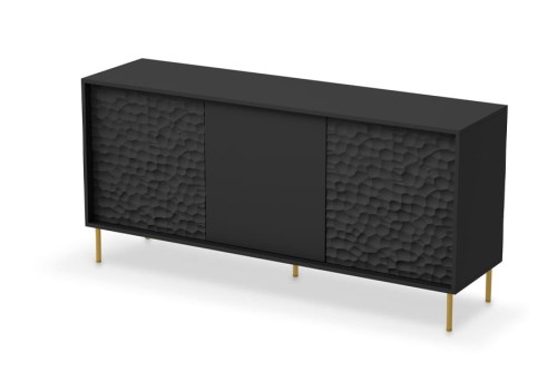 Komoda BULLET KM-1 czarna, nogi złote