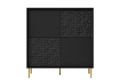 Komoda BULLET KM-2 czarna, nogi złote