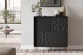 Komoda BULLET KM-2 czarna, nogi złote