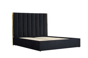 Łóżko sypialniane PALAZZO 160 cm, czarny / złoty