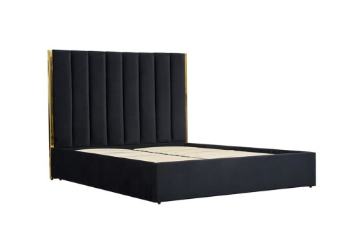 Łóżko sypialniane PALAZZO 160 cm, czarny / złoty