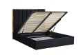 Łóżko sypialniane PALAZZO 160 cm, czarny / złoty