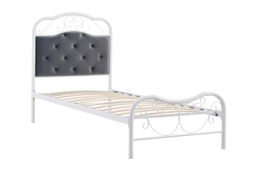 Łóżko sypialniane FABRIZIA 90 cm, popielaty / biały