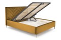 Łóżko sypialniane MODULO W1 160 cm - komplet ( korpus+stelaż+wezgłowie+nóżki - musztardowy tap. Monolith 48 )