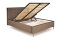 Łóżko sypialniane MODULO W2 160 cm - komplet ( korpus+stelaż+wezgłowie+nóżki - beżowy tap. Monolith 09 )
