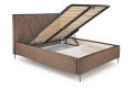 Łóżko sypialniane MODULO W4 160 cm - komplet ( korpus+stelaż+wezgłowie+nóżki - beżowy tap. Monolith 09 )