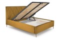 Łóżko sypialniane MODULO W4 160 cm - komplet ( korpus+stelaż+wezgłowie+nóżki - musztardowy tap. Monolith 48 )