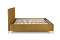 Łóżko sypialniane MODULO W5 160 cm - komplet ( korpus+stelaż+wezgłowie+nóżki - musztardowy tap. Monolith 48 )