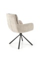 Krzesło K495 - funkcja obracania, materiał: tkanina beżowy - ODIN 28 / stal malowana proszkowo