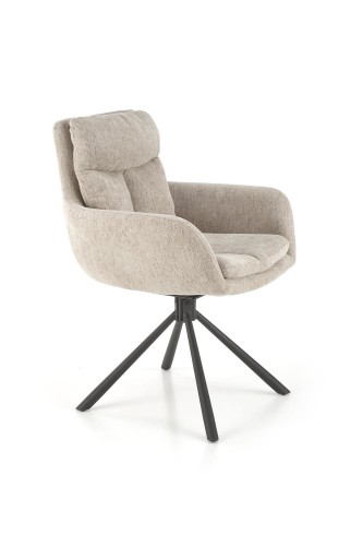 Krzesło K495 - funkcja obracania, materiał: tkanina beżowy - ODIN 28 / stal malowana proszkowo