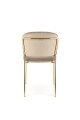 Krzesło K499 - materiał: tkanina - velvet beżowy / stal chromowana