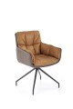 Krzesło K523 - materiał: tkanina - eco skóra-brązowy ciemny brąz, stal malowana proszkowo