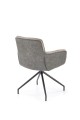 Krzesło K523 - materiał: tkanina - tkanina popielaty-czarny, stal malowana proszkowo