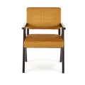 Krzesło MEMORY - stelaż heban, tapicerka MONOLITH 48 ( musztardowy )