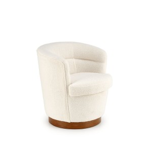 Fotel wypoczynkowy AMY - kremowy, orzechowy