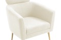 Fotel wypoczynkowy MELISA - tapicerka kremowa, stelaż złoty