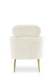 Fotel wypoczynkowy MELISA - tapicerka kremowa, stelaż złoty
