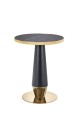 Stół okrągły MOLINA - czarny marmur, czarny, złoty