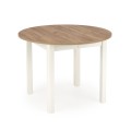 tół rozkładany RINGO kolor blat dąb craft, nogi - biały ( 102-142x102x76 cm )