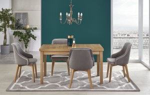 Stół rozkładany TIAGO 2 140-220/80 - blat: dąb riviera, nogi: dąb riviera