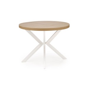 Stół rozkładany PERONI 100-250 cm - dąb złoty, nogi metal biały