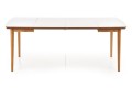 Stół rozkładany BARRET 90-190x80x75 cm - biały mat, nogi - dąb lefkas