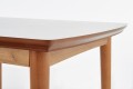 Stół rozkładany BARRET 90-190x80x75 cm - biały mat, nogi - dąb lefkas
